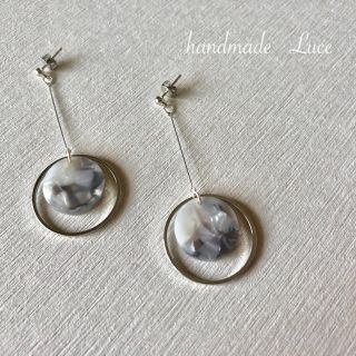 ハンドメイド.。.:✽モノトーンフープピアス No.5(ピアス)