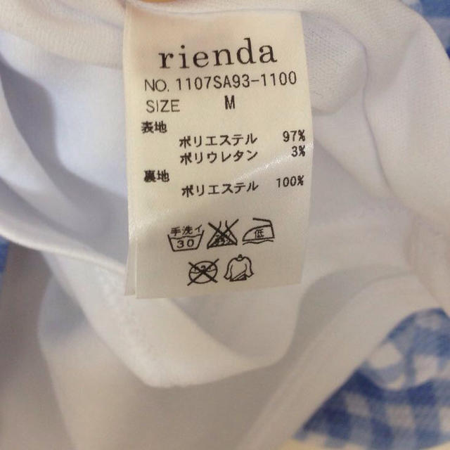 rienda(リエンダ)のrienda ギンガムチェックワンピース レディースのワンピース(ひざ丈ワンピース)の商品写真