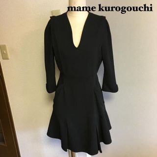 マメ(mame)の【mame kurogouchi】マメ フレア ブラック ドレス ワンピース(ミニワンピース)