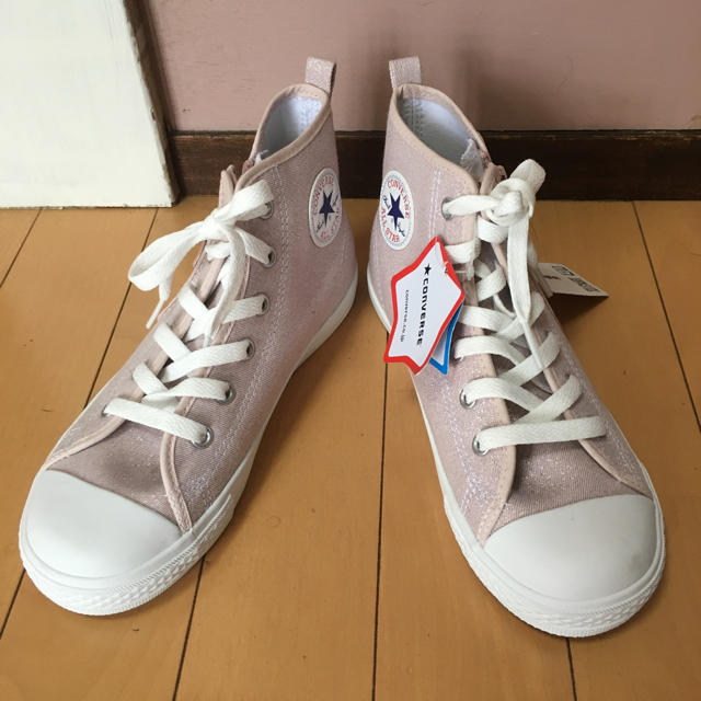 ❤️新品converse❤️ハイカットピンクラメ22❤️