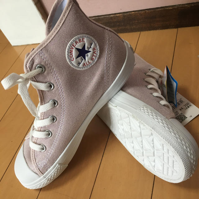 CONVERSE(コンバース)の❤️新品converse❤️ハイカットピンクラメ22❤️ キッズ/ベビー/マタニティのキッズ靴/シューズ(15cm~)(スニーカー)の商品写真