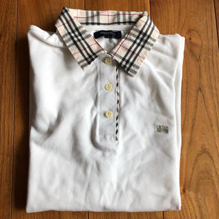 バーバリー(BURBERRY)のバーバリー ロンドン ポロシャツ 半袖 Ｌサイズ ホワイト(ポロシャツ)