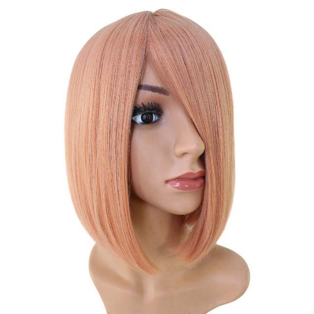 ワンレングスミディアム 耐熱コスプレウィッグ★Wigs2you C-022 橙桃