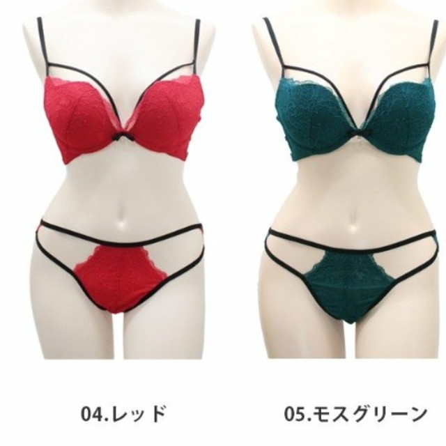 新品！EFあり甘めセクシー❤️バックストリングブラジャーショーツセット レディースの下着/アンダーウェア(ブラ&ショーツセット)の商品写真