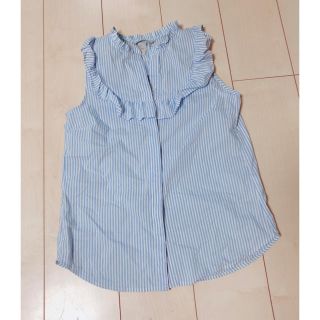 エイチアンドエム(H&M)のH&M✳︎可愛いフリルストライプブラウス！ トップス(シャツ/ブラウス(半袖/袖なし))