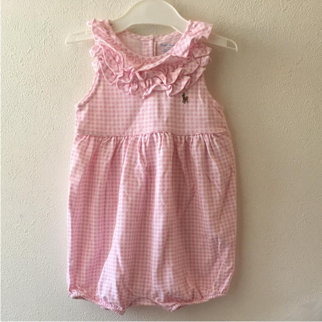 Ralph Lauren(ラルフローレン)の新品★ラルフローレン♪ 胸元フリルショートオール 24M90 キッズ/ベビー/マタニティのキッズ服 女の子用(90cm~)(その他)の商品写真
