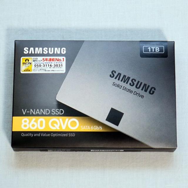 Samsung SSD 1TB 860QVO 2.5インチ内蔵型PCパーツ