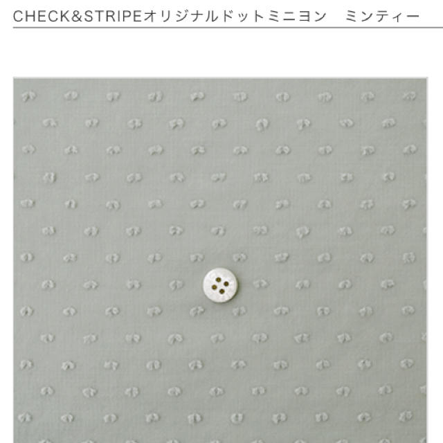 CHECK&STRIPE ドットミニヨン ミンティー ハンドメイドの素材/材料(生地/糸)の商品写真