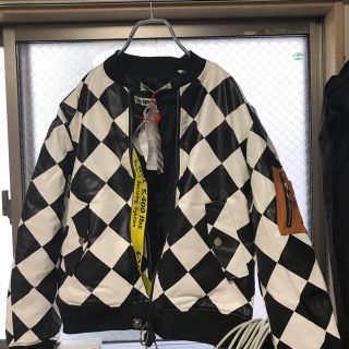 オフホワイト(OFF-WHITE)のOFF-WHITE チェックボンバージャケット(ブルゾン)