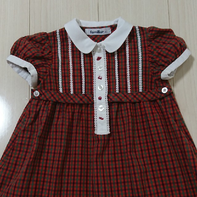 familiar(ファミリア)のファミリア チェックワンピース キッズ/ベビー/マタニティのキッズ服女の子用(90cm~)(ワンピース)の商品写真