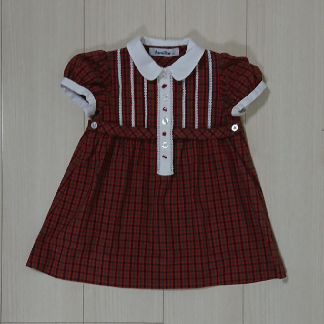 familiar(ファミリア)のファミリア チェックワンピース キッズ/ベビー/マタニティのキッズ服女の子用(90cm~)(ワンピース)の商品写真