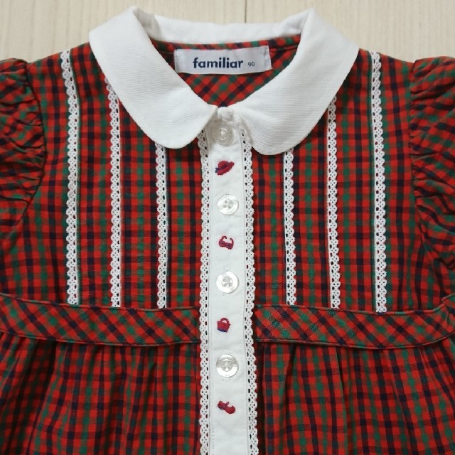 familiar(ファミリア)のファミリア チェックワンピース キッズ/ベビー/マタニティのキッズ服女の子用(90cm~)(ワンピース)の商品写真