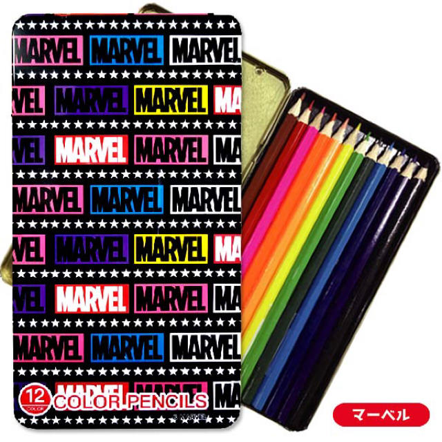 MARVEL(マーベル)の【新品】12色“MARVEL”色鉛筆缶入りセット エンタメ/ホビーのアート用品(色鉛筆)の商品写真