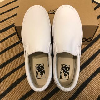 ヴァンズ(VANS)のvans スリッポン 白 レザー(スニーカー)