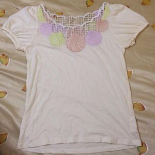 ドットアンドストライプスチャイルドウーマン(Dot&Stripes CHILDWOMAN)のシェル♥︎パフスリーブ(Tシャツ(半袖/袖なし))