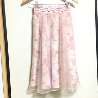 リズリサ(LIZ LISA)のLIZLISA 花柄オーガンジースカート(ひざ丈スカート)