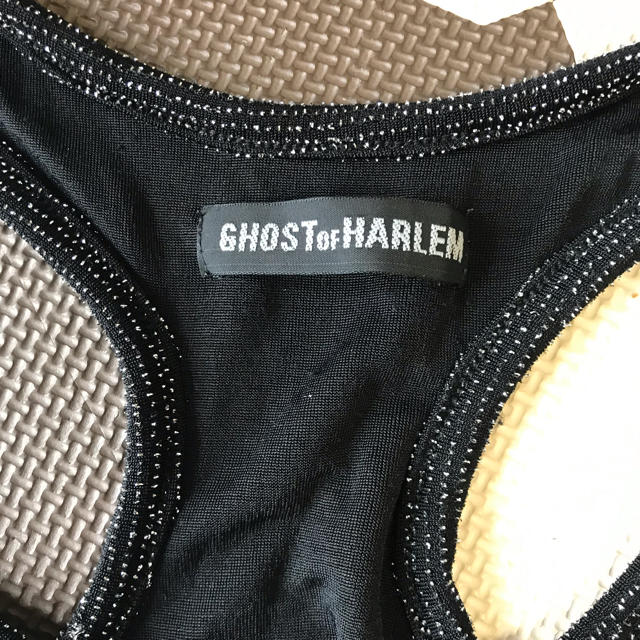 GHOST OF HARLEM(ゴーストオブハーレム)のGHOST OF HARLEM  ラメタンクトップ 黒 レディースのトップス(タンクトップ)の商品写真