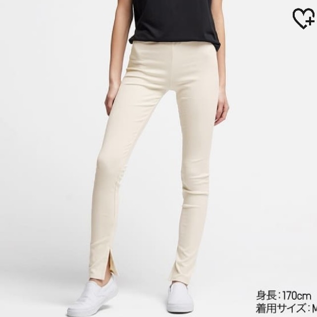 UNIQLO(ユニクロ)のUNIQLO リブスリットレギンス(10分寸)M レディースのレッグウェア(レギンス/スパッツ)の商品写真