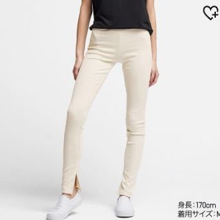 ユニクロ(UNIQLO)のUNIQLO リブスリットレギンス(10分寸)M(レギンス/スパッツ)