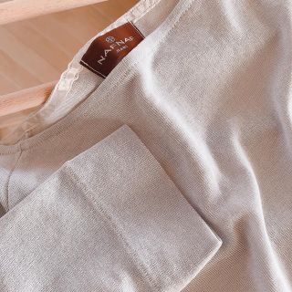 ニジュウサンク(23区)の【美品】NAFNAF JEANS 七分袖 春夏ニットカットソー アイスグレー(カットソー(長袖/七分))