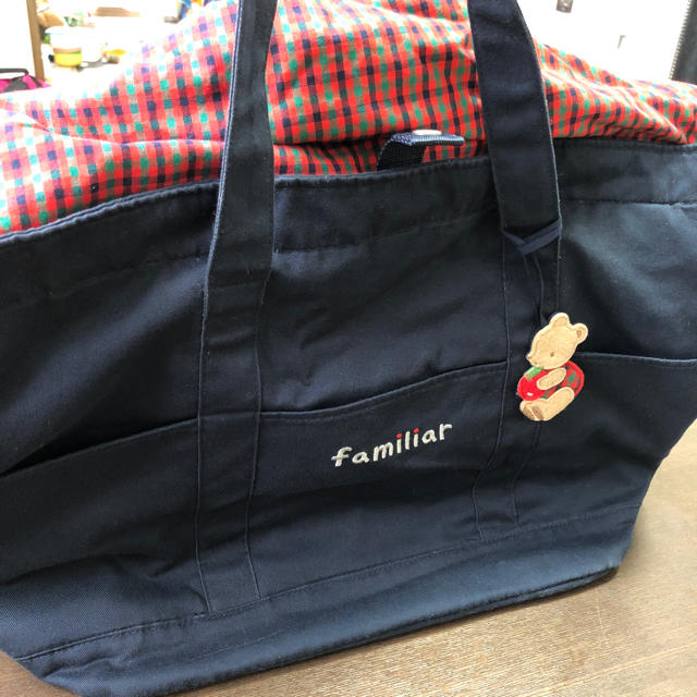 familiar(ファミリア)のファミリア チェック マザーズバッグ 美品 キッズ/ベビー/マタニティのマタニティ(マザーズバッグ)の商品写真