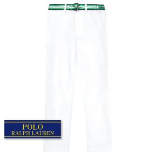 ラルフローレン(Ralph Lauren)の☆新品☆140 ラルフローレン ベルト付チノパンツ ホワイト 4121(パンツ/スパッツ)