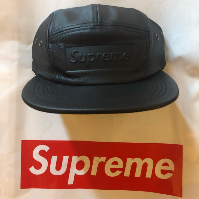 supreme Pebbled Leather Camp Cap 黒 1