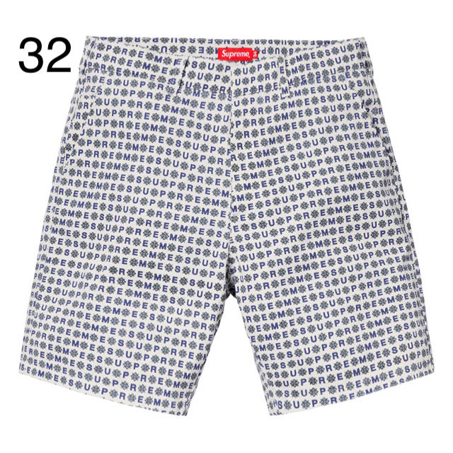 SUPREME work short WHITE FOULARD 32 M