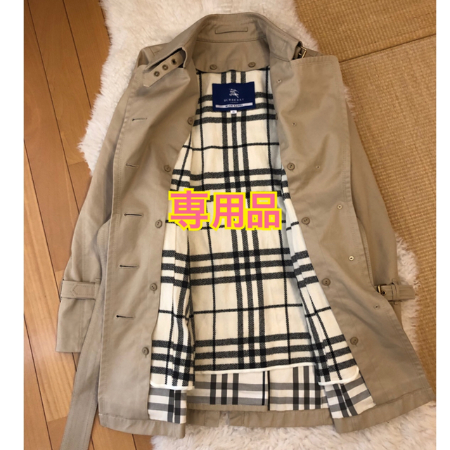 BURBERRY BLUE LABEL(バーバリーブルーレーベル)の超美品本物バーバリーブルーレーベル上質コットンウールライナー付きトレンチコート レディースのジャケット/アウター(トレンチコート)の商品写真