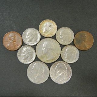 アメリカ硬貨　４種１０枚(貨幣)