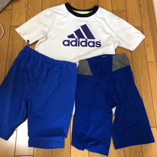 アディダス(adidas)の【セットで安くなりました！】adidas 半袖練習着 インナーパンツ青２枚(ウェア)