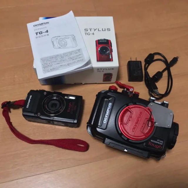 OLYMPUS(オリンパス)のOLYMPUS TG-4 PT-056 セット 水中カメラ スマホ/家電/カメラのカメラ(コンパクトデジタルカメラ)の商品写真