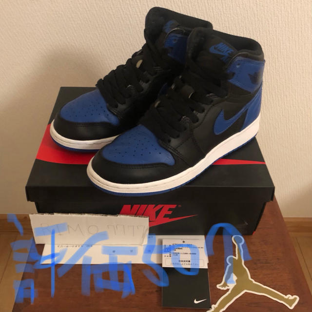 NIKE(ナイキ)の国内正規 納品書付 23cm JORDAN1 OG BG Royal キッズ/ベビー/マタニティのキッズ靴/シューズ(15cm~)(スニーカー)の商品写真