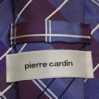 ピエールカルダン(pierre cardin)の新品同様 美品ピエールカルダン ネクタイ(格子柄チェック柄 紫色パープル系(ネクタイ)