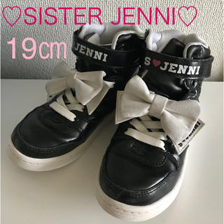 ジェニィ(JENNI)の♡SISTER JENNI リボン付きハイカットスニーカー 19㎝♡(スニーカー)