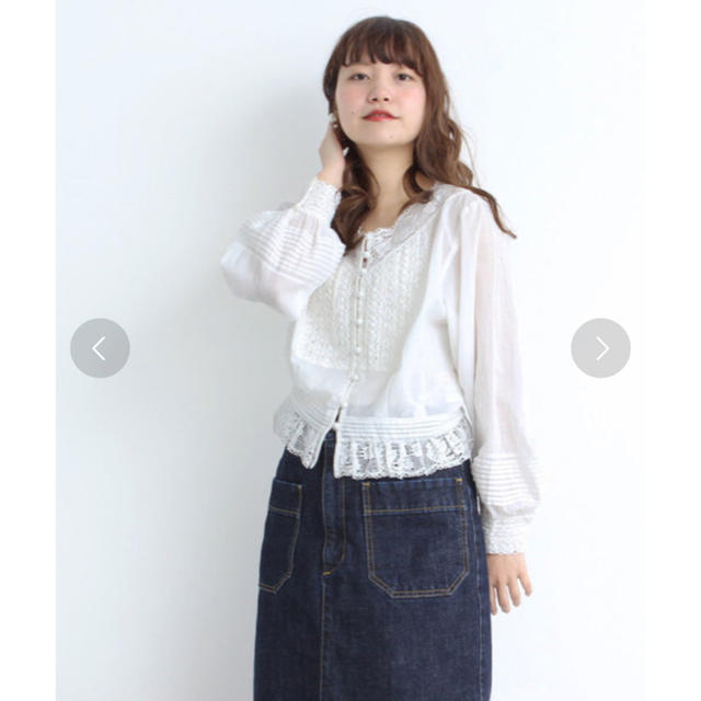 Dot＆Stripes CHILD WOMAN＊新品 ピンタック 前あきブラウス