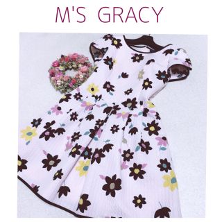 エムズグレイシー(M'S GRACY)の【M'S GRACY】可愛らしさに包まれたフラワーワンピース❀*。大人気完売品(ひざ丈ワンピース)