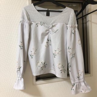 マジェスティックレゴン(MAJESTIC LEGON)のマジェスティックレゴン ドットチュールフラワートップス(カットソー(長袖/七分))