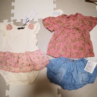 フタフタ(futafuta)の新品タグ付！ベビー夏服セット★(ロンパース)