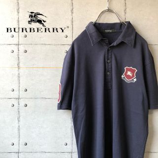 バーバリーブラックレーベル(BURBERRY BLACK LABEL)の【激レア】 バーバリー ブラックレーベル ワッペン ポロシャツ(ポロシャツ)