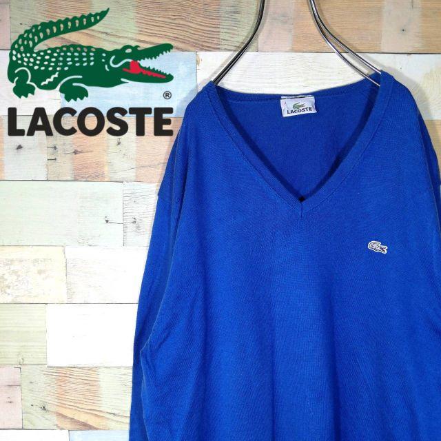 LACOSTE(ラコステ)の古着 ラコステ☆白ワニワンポイント刺繍 VネックロンT長袖 メンズのトップス(Tシャツ/カットソー(七分/長袖))の商品写真