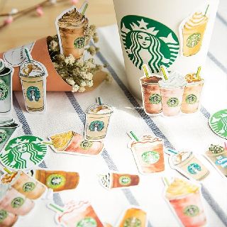 スターバックスコーヒー(Starbucks Coffee)のフレークシール、スターバックス風☆(シール)