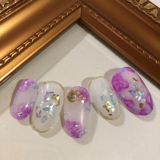 ネイルチップ 紫陽花 お祭り 浴衣