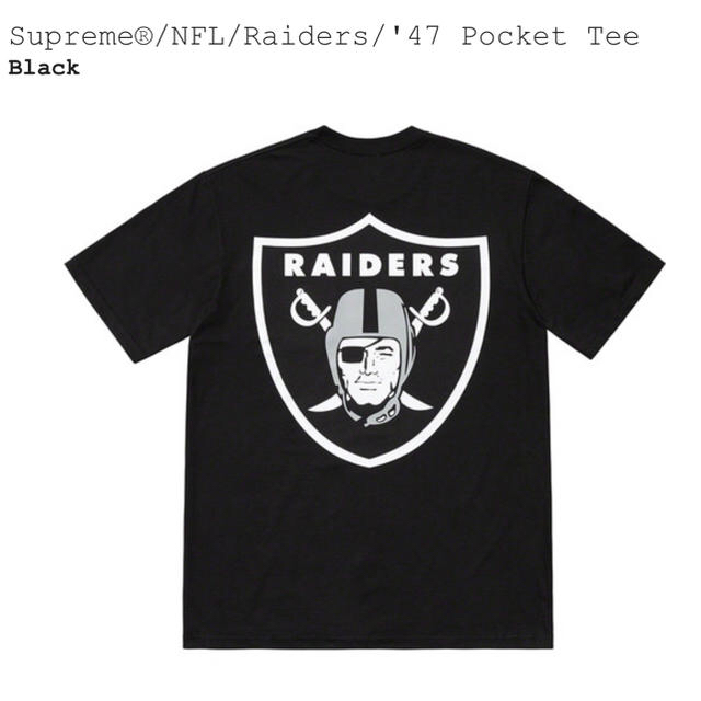 送料込 黒L白Lセット NFL/Raiders/'47 Pocket Tee