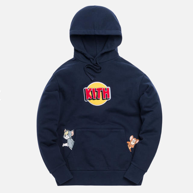 【XS】KITH X TOM & JERRY HOODIE NAVYパーカー