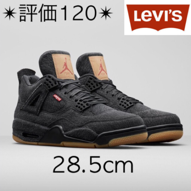 NIKEのLeviLevi's JORDAN 4 黒 black 28.5 levis リーバイス