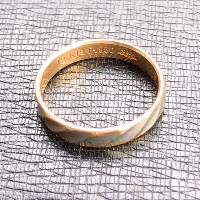 k18 pt850 コンビ リング 18金 プラチナ 指輪 18k レディースのアクセサリー(リング(指輪))の商品写真