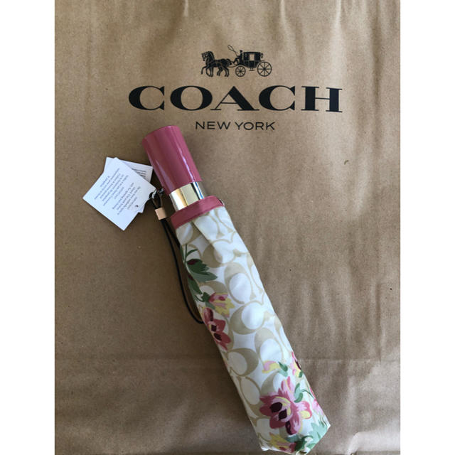 coach コーチ  折り畳み傘 シグネチャ柄xフローラル柄レディース