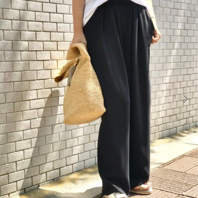 MUSE de Deuxieme Classe ルクサテンギャザーワイドパンツ 日本向け
