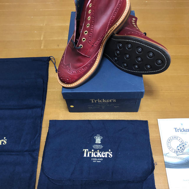 ブーツTricker’s  Brogue boot Lollipop Red UK8